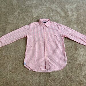 Men's Tommy Hilfiger 1980's Two Ply Cotton Button Down Striped Dress Shirt